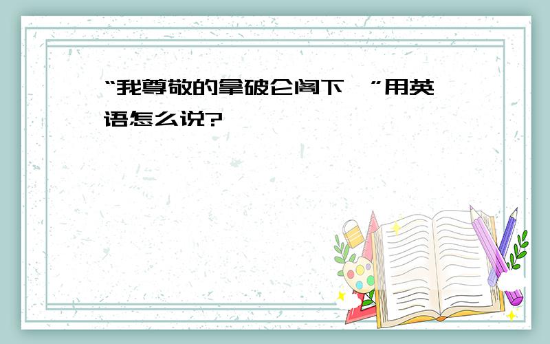 “我尊敬的拿破仑阁下,”用英语怎么说?