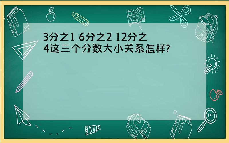 3分之1 6分之2 12分之4这三个分数大小关系怎样?