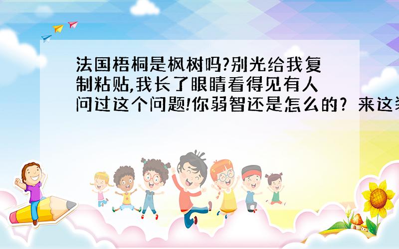 法国梧桐是枫树吗?别光给我复制粘贴,我长了眼睛看得见有人问过这个问题!你弱智还是怎么的？来这装斯文！明明那人只复制粘贴了