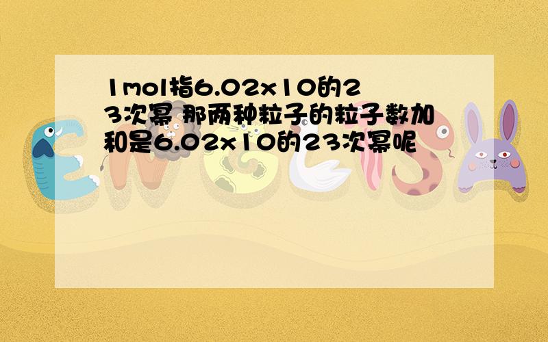 1mol指6.02x10的23次幂 那两种粒子的粒子数加和是6.02x10的23次幂呢