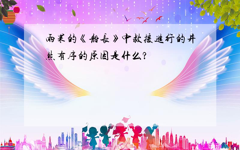 雨果的《船长》中救援进行的井然有序的原因是什么?