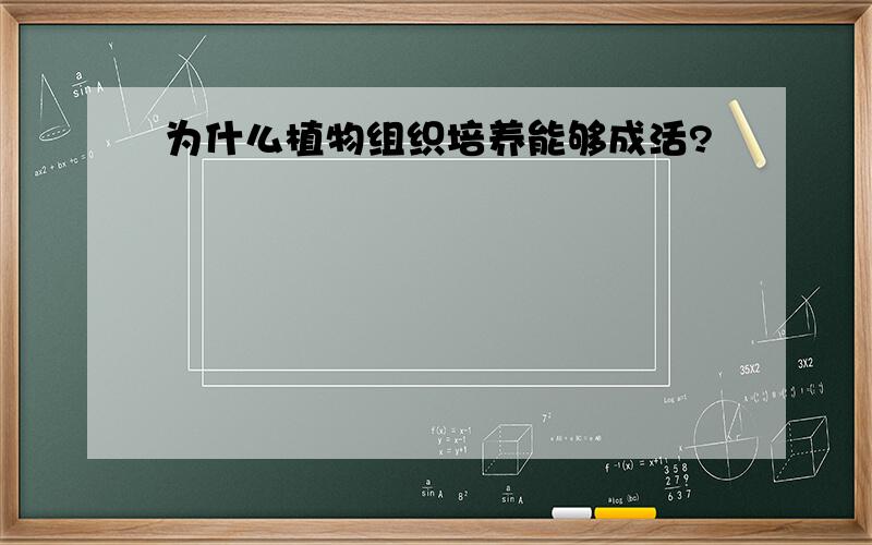 为什么植物组织培养能够成活?