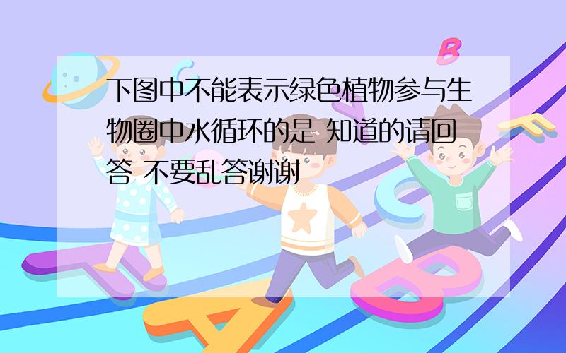 下图中不能表示绿色植物参与生物圈中水循环的是 知道的请回答 不要乱答谢谢