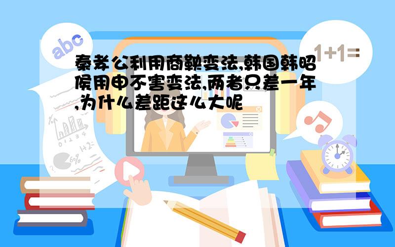 秦孝公利用商鞅变法,韩国韩昭侯用申不害变法,两者只差一年,为什么差距这么大呢