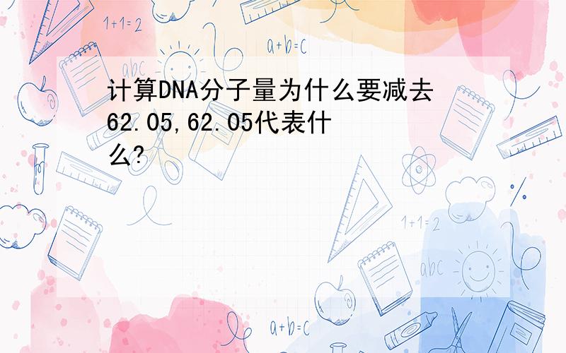 计算DNA分子量为什么要减去62.05,62.05代表什么?