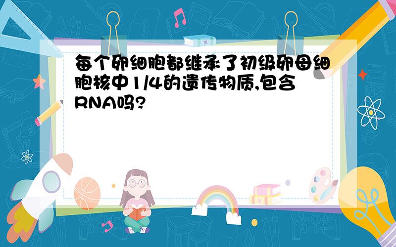 每个卵细胞都继承了初级卵母细胞核中1/4的遗传物质,包含RNA吗?