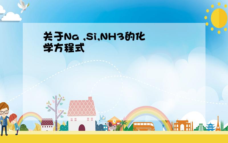 关于Na ,Si,NH3的化学方程式