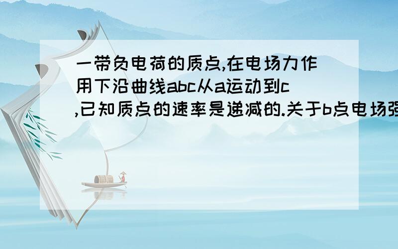 一带负电荷的质点,在电场力作用下沿曲线abc从a运动到c,已知质点的速率是递减的.关于b点电场强度E的方