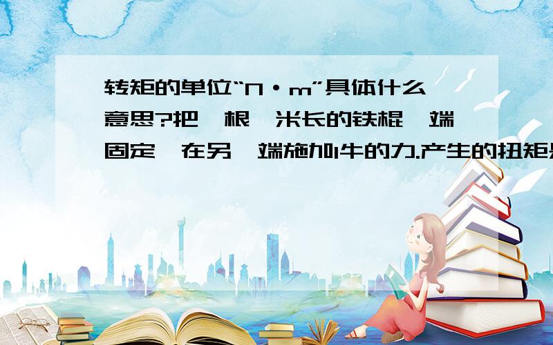 转矩的单位“N·m”具体什么意思?把一根一米长的铁棍一端固定,在另一端施加1牛的力.产生的扭矩是不是1N