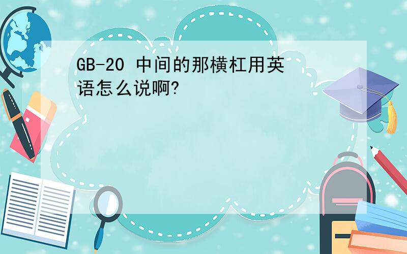 GB-20 中间的那横杠用英语怎么说啊?