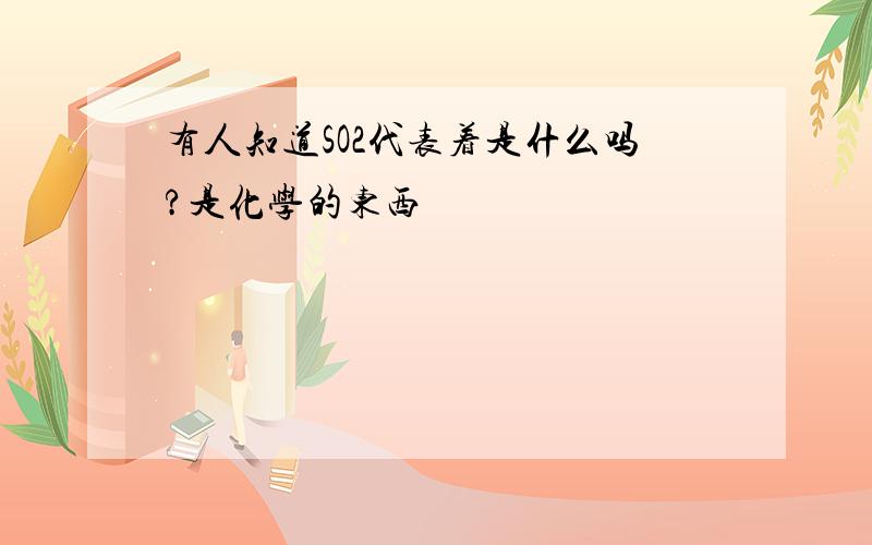 有人知道SO2代表着是什么吗?是化学的东西