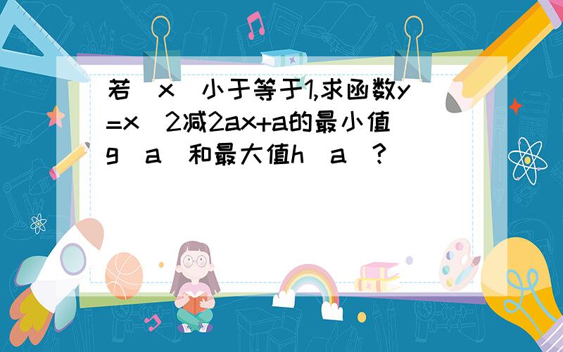 若|x|小于等于1,求函数y=x^2减2ax+a的最小值g(a)和最大值h(a)?