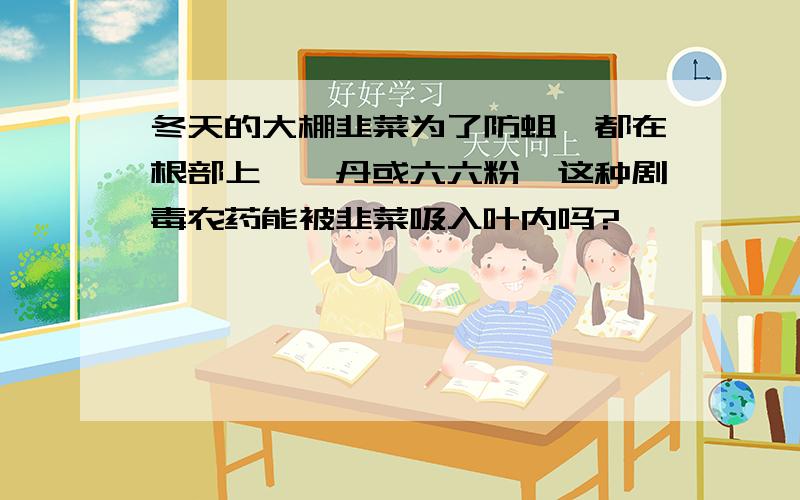 冬天的大棚韭菜为了防蛆,都在根部上呋喃丹或六六粉,这种剧毒农药能被韭菜吸入叶内吗?