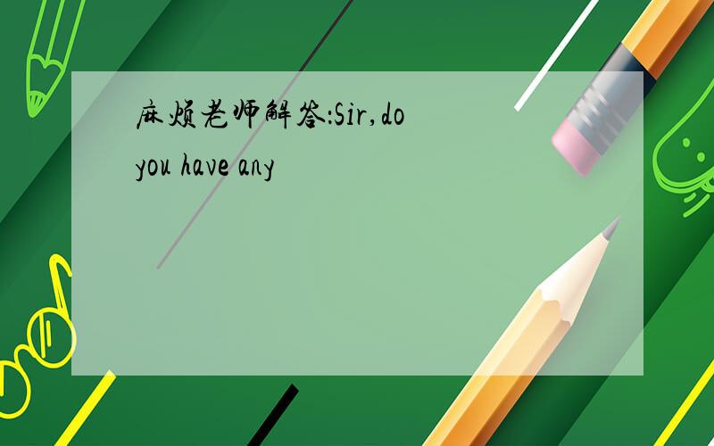 麻烦老师解答：Sir,do you have any