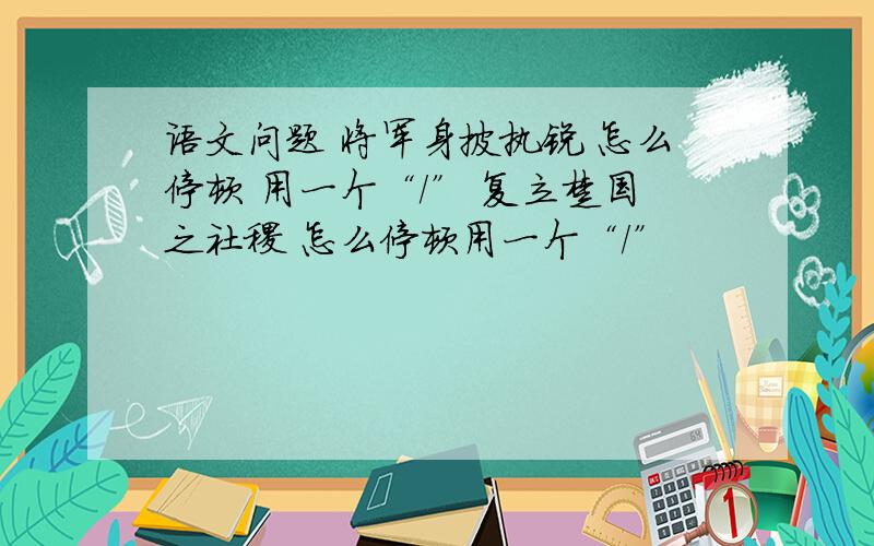 语文问题 将军身披执锐 怎么停顿 用一个“/” 复立楚国之社稷 怎么停顿用一个“/”