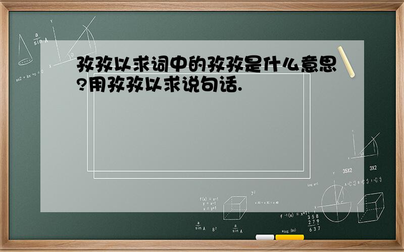 孜孜以求词中的孜孜是什么意思?用孜孜以求说句话.