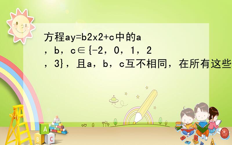 方程ay=b2x2+c中的a，b，c∈{-2，0，1，2，3}，且a，b，c互不相同，在所有这些方程所表示的曲线中，不同