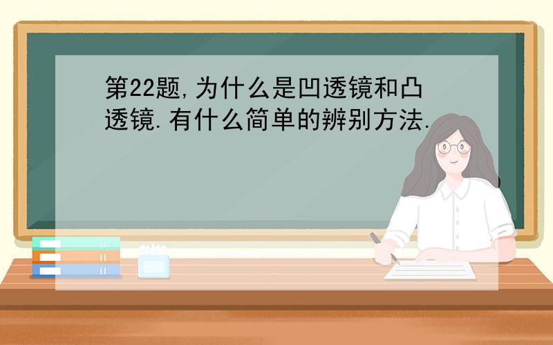 第22题,为什么是凹透镜和凸透镜.有什么简单的辨别方法.