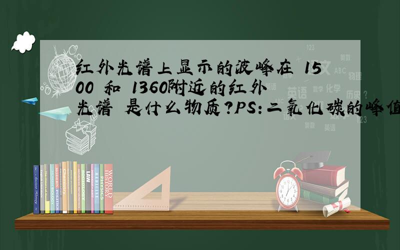 红外光谱上显示的波峰在 1500 和 1360附近的红外光谱 是什么物质?PS:二氧化碳的峰值是