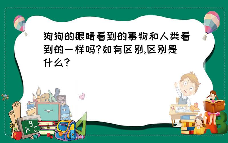 狗狗的眼睛看到的事物和人类看到的一样吗?如有区别,区别是什么?