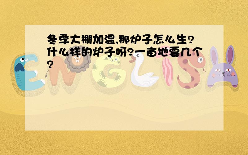 冬季大棚加温,那炉子怎么生?什么样的炉子呀?一亩地要几个?