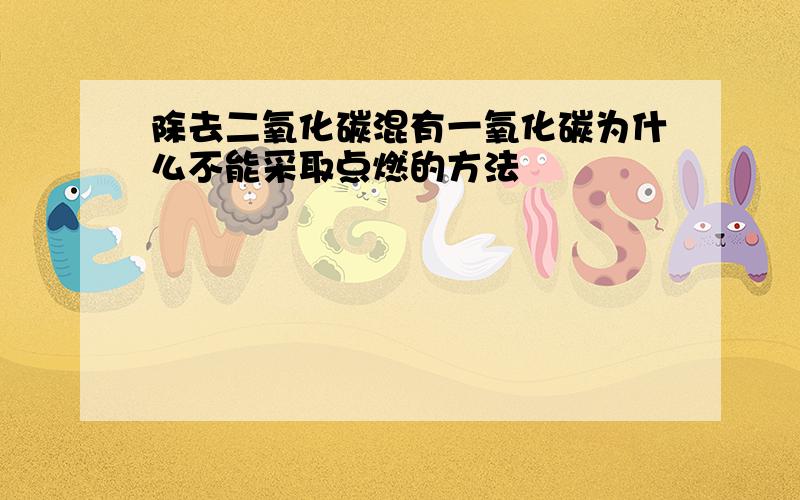 除去二氧化碳混有一氧化碳为什么不能采取点燃的方法