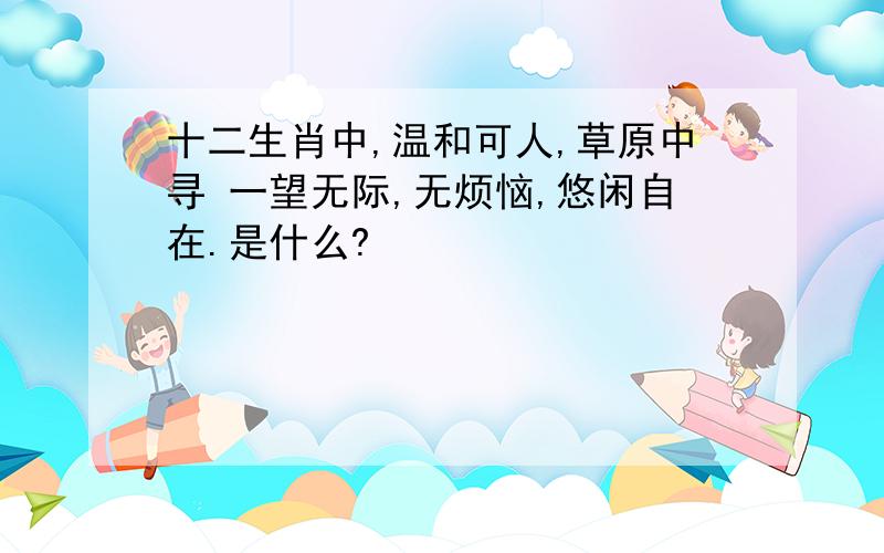 十二生肖中,温和可人,草原中寻 一望无际,无烦恼,悠闲自在.是什么?