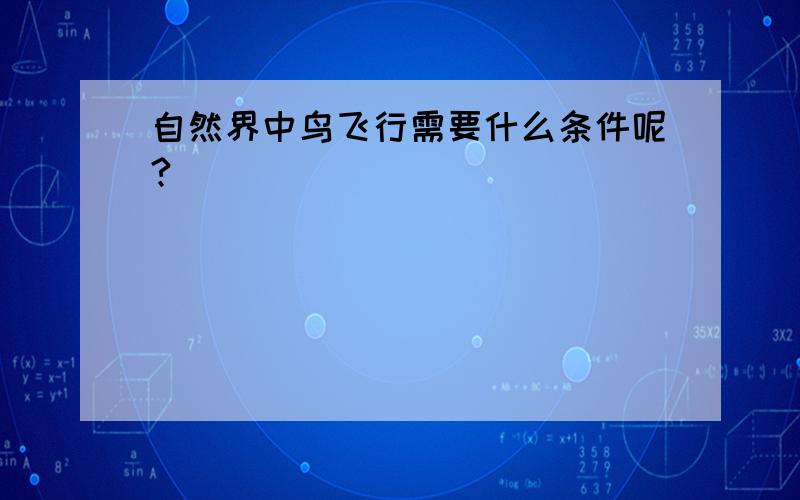 自然界中鸟飞行需要什么条件呢?