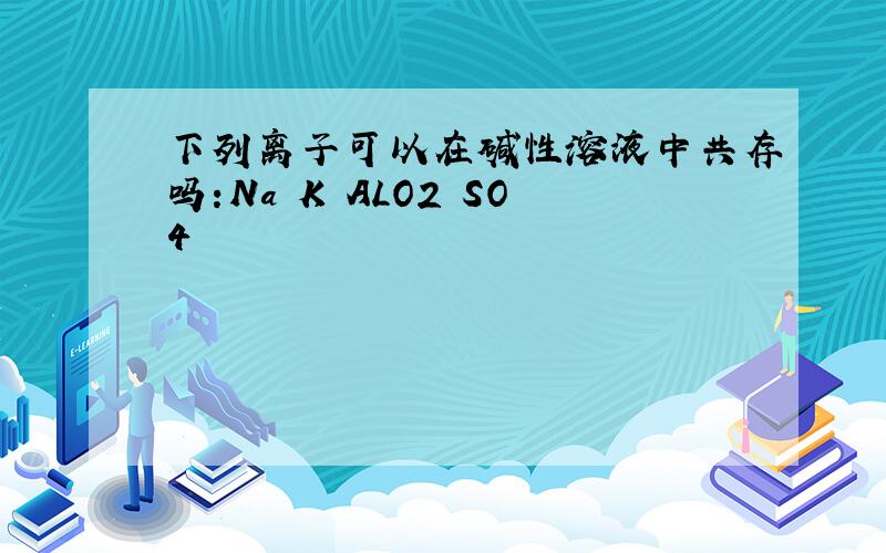 下列离子可以在碱性溶液中共存吗:Na K ALO2 SO4