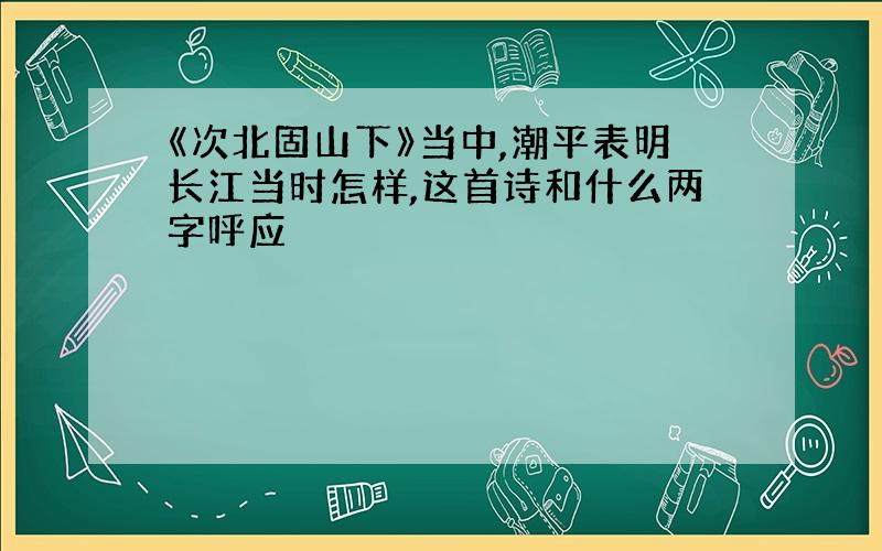 《次北固山下》当中,潮平表明长江当时怎样,这首诗和什么两字呼应