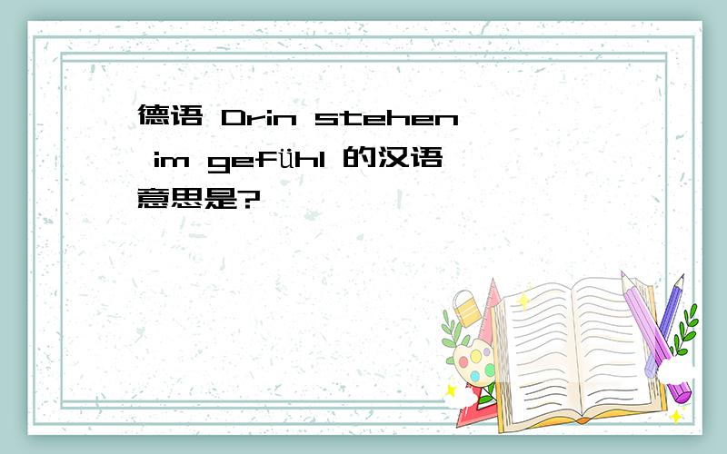 德语 Drin stehen im gefühl 的汉语意思是?