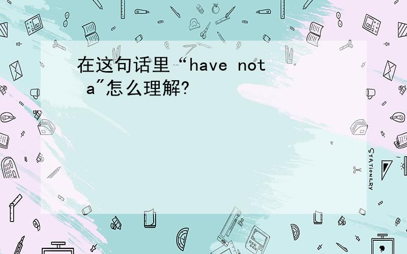 在这句话里“have not a