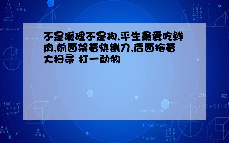 不是狐狸不是狗,平生最爱吃鲜肉,前面架着快铡刀,后面拖着大扫帚 打一动物