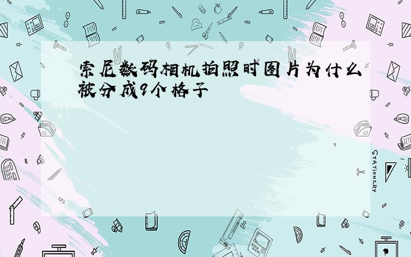 索尼数码相机拍照时图片为什么被分成9个格子