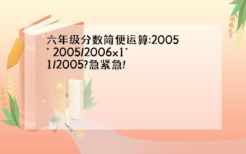 六年级分数简便运算:2005* 2005/2006x1*1/2005?急紧急!