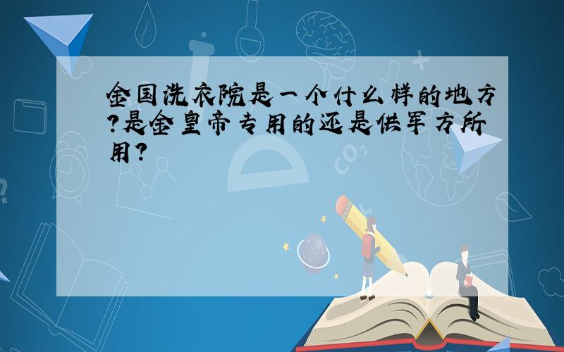 金国洗衣院是一个什么样的地方?是金皇帝专用的还是供军方所用?