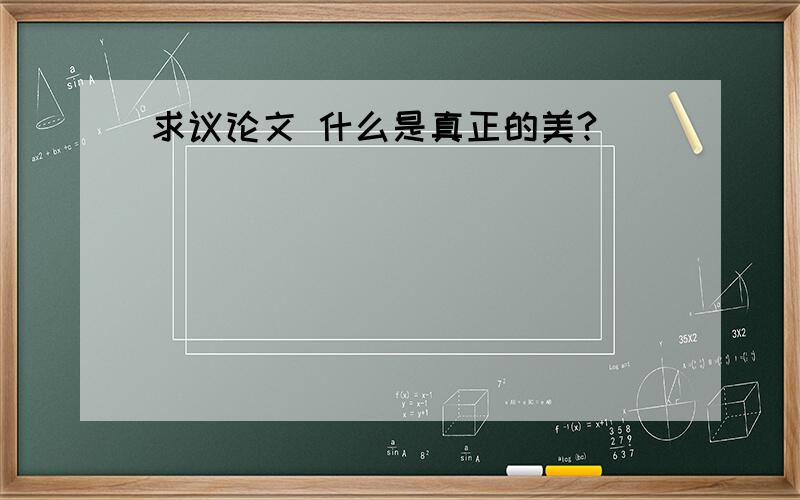 求议论文 什么是真正的美?