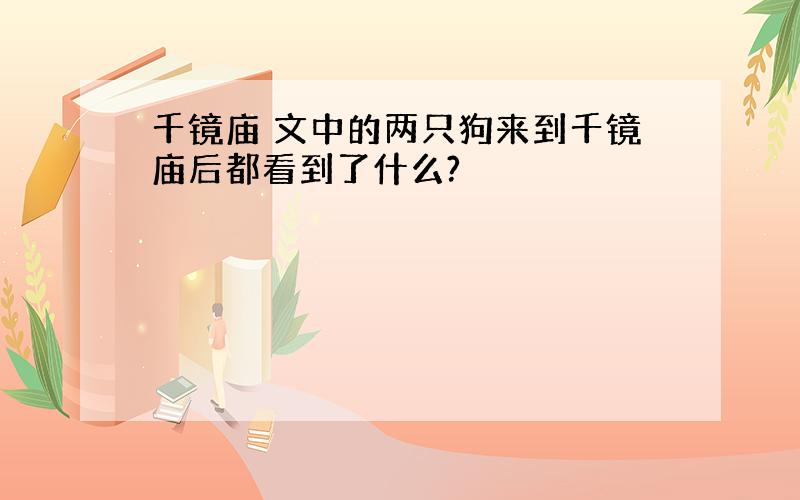 千镜庙 文中的两只狗来到千镜庙后都看到了什么?