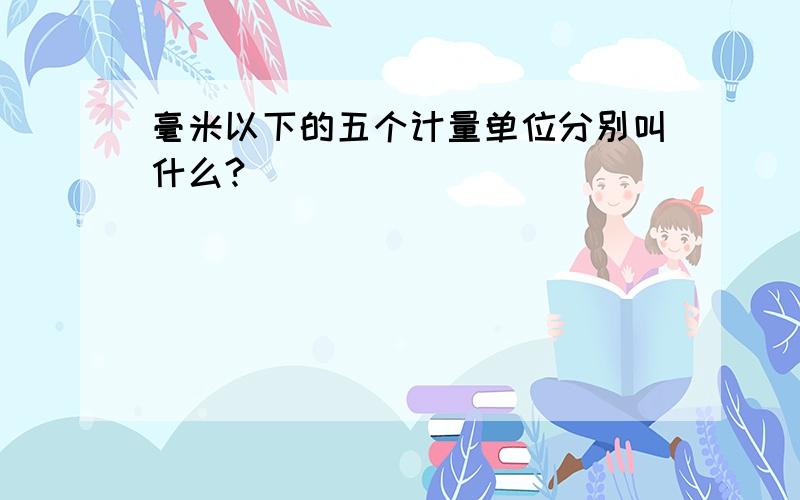 毫米以下的五个计量单位分别叫什么?