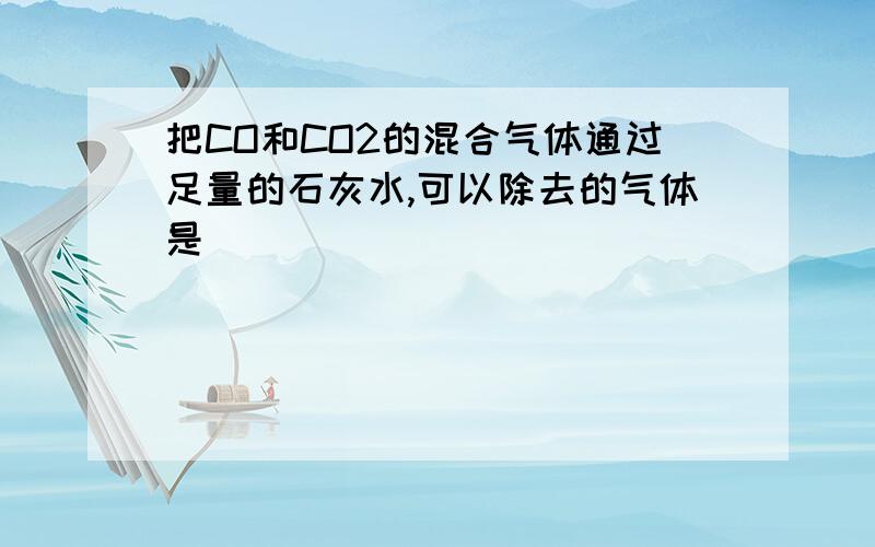 把CO和CO2的混合气体通过足量的石灰水,可以除去的气体是