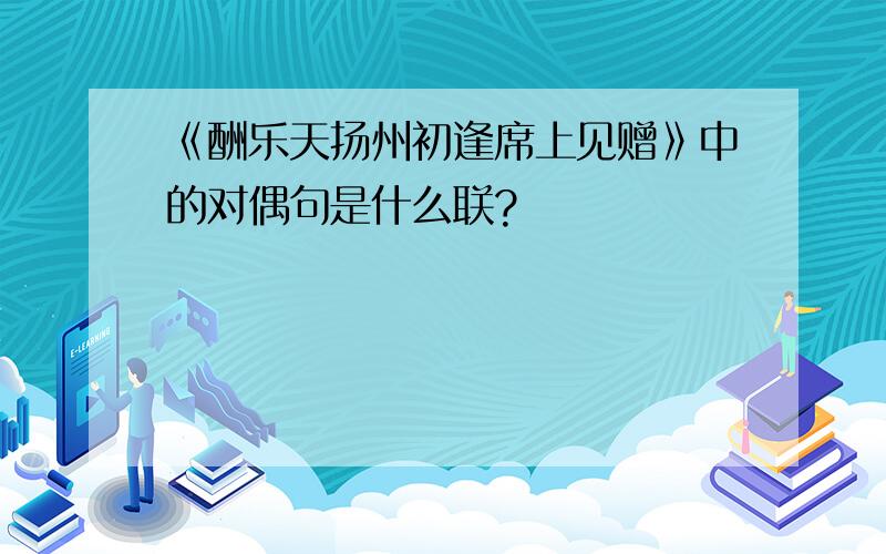 《酬乐天扬州初逢席上见赠》中的对偶句是什么联?