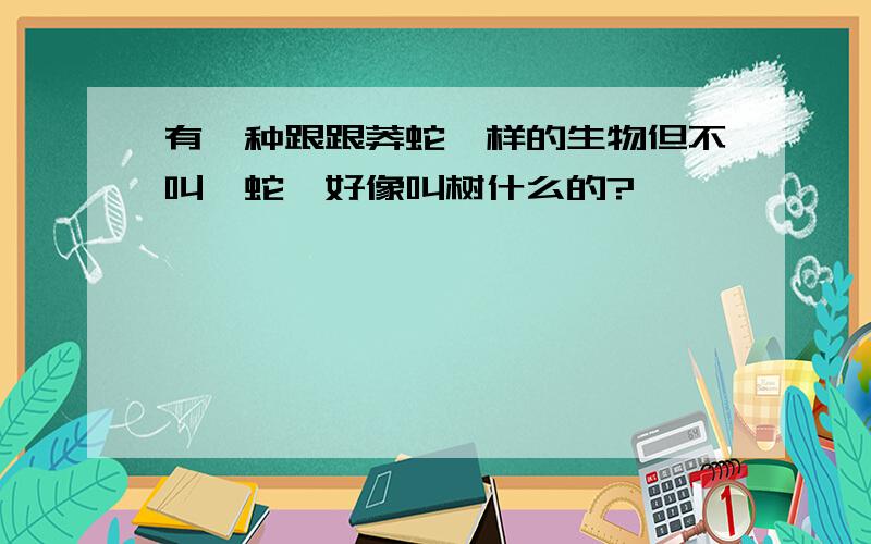 有一种跟跟莽蛇一样的生物但不叫蟒蛇,好像叫树什么的?