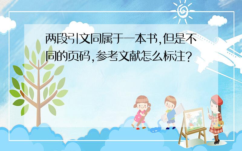 两段引文同属于一本书,但是不同的页码,参考文献怎么标注?