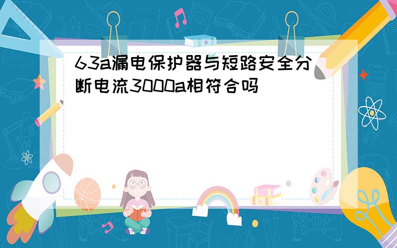 63a漏电保护器与短路安全分断电流3000a相符合吗