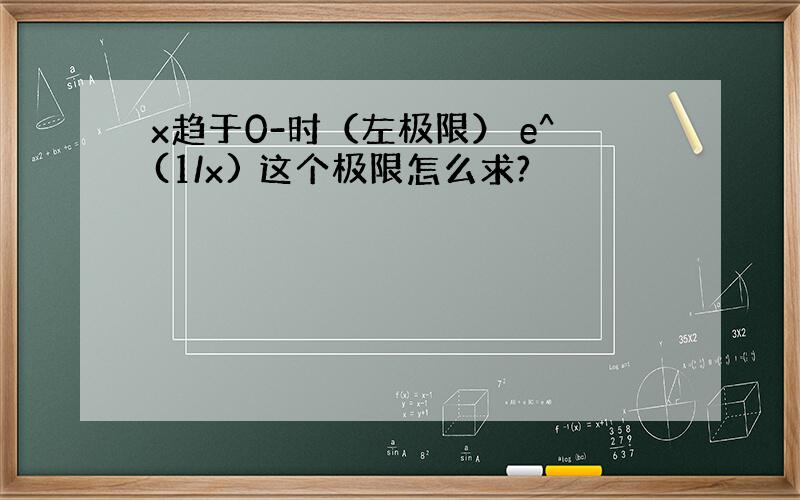 x趋于0-时（左极限） e^(1/x) 这个极限怎么求?