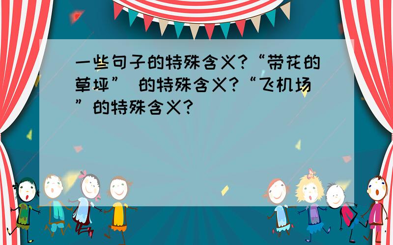 一些句子的特殊含义?“带花的草坪” 的特殊含义?“飞机场”的特殊含义?