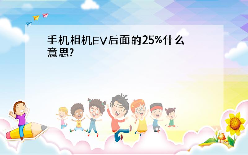 手机相机EV后面的25%什么意思?