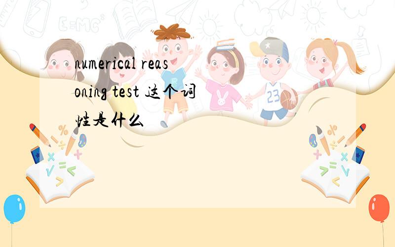 numerical reasoning test 这个词性是什么