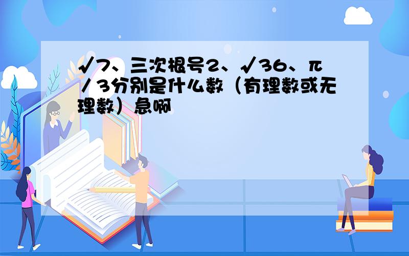 √7、三次根号2、√36、π／3分别是什么数（有理数或无理数）急啊