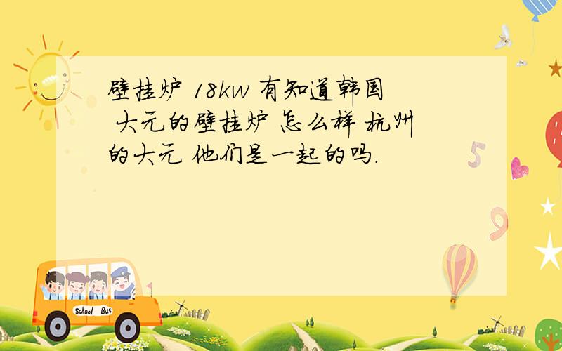 壁挂炉 18kw 有知道韩国 大元的壁挂炉 怎么样 杭州的大元 他们是一起的吗.